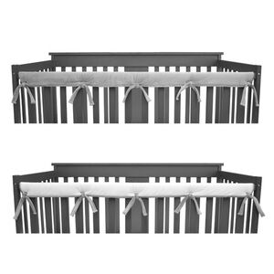 Soft Chenille Reversible Crib Cover for Side Rails Gray/White